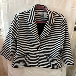 Alfred Dunner Black and White stripe blazer